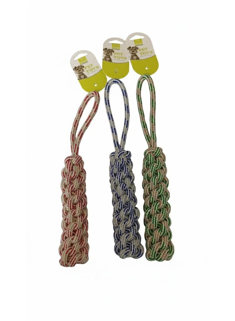 Nunbell Braided Rope Toy Chain for Pets, Assorted Colours, Durable Dog Chew Toy